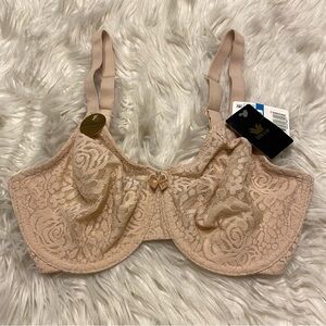 Wacoal 30DDD Bra Beige Halo Lace Underwire Unlined Seamless 851205 NEW